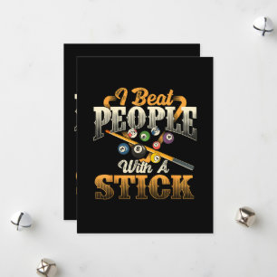 I Beat People with A Stick - Billiards 8 Ball Holiday Card