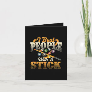 I Beat People with A Stick - Billiards 8 Ball Holiday Card