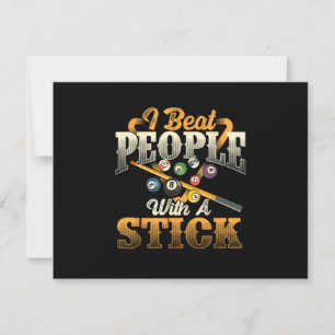 I Beat People with A Stick - Billiards 8 Ball Invitation