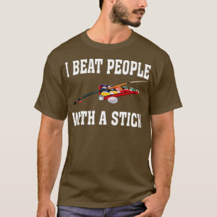 I Beat People With A Stick Billiards Ball Pool T-Shirt