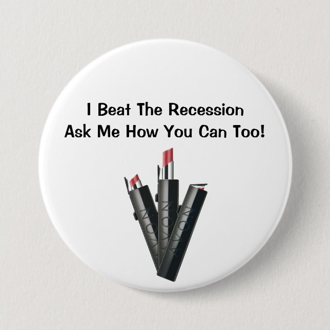 I Beat The Recession Avon Button (Front)