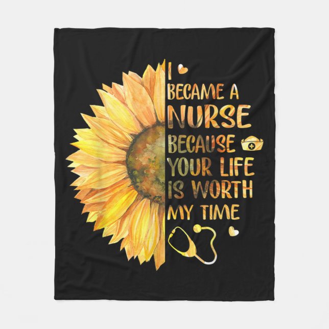 I Became A Nurse Fleece Blanket (Front)