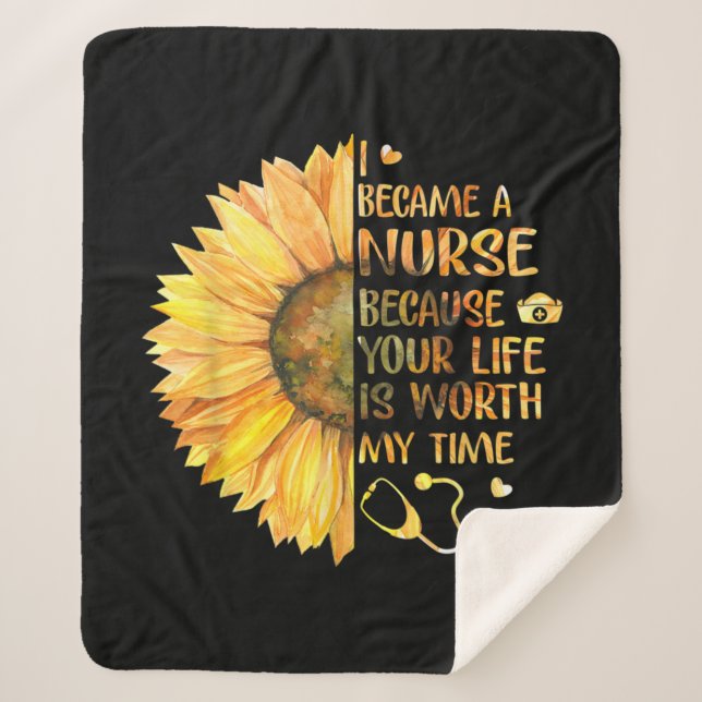 I Became A Nurse Sherpa Blanket (Front)