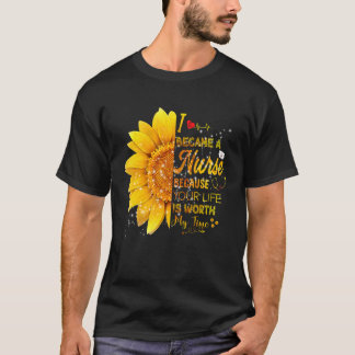 I Became A Nurse Sunflower Nurse Day 2022  Nurse T-Shirt