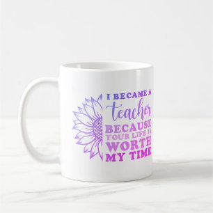 I Became a Teacher Appreciation Custom Name Pastel Coffee Mug