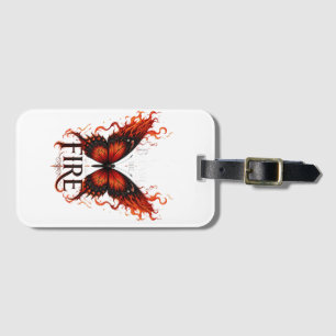 I Became The Fire – Fiery Butterfly Gothic Design Luggage Tag
