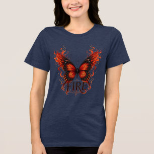 I Became The Fire – Fiery Butterfly Gothic Design Tri-Blend Shirt
