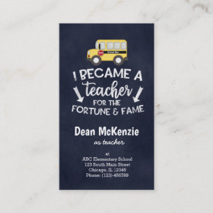 I become a teacher business card