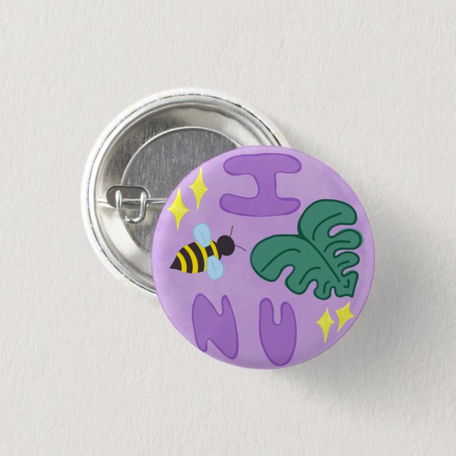 I Bee Leaf N U Button (Front & Back)