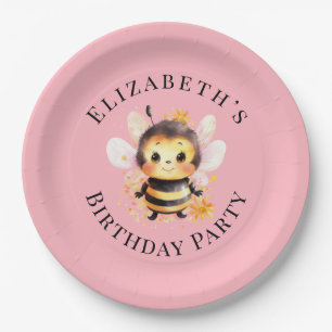 I Bee-Two Girl Birthday Party Paper Plate