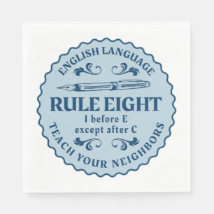 I before E except after C  Rule Funny Napkin