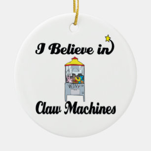 i beleive in claw machines ceramic tree decoration