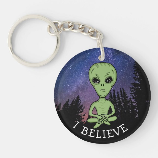 I Believe, Alien, Extra Terrestrial Outer Space  Key Ring (Front)