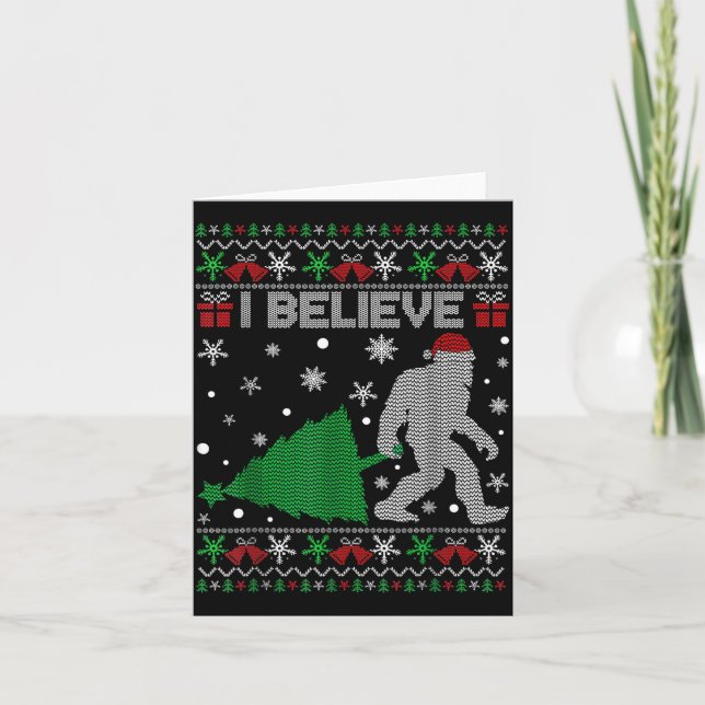 I Believe Big Foot Sasquatch Christmas  Card (Front)