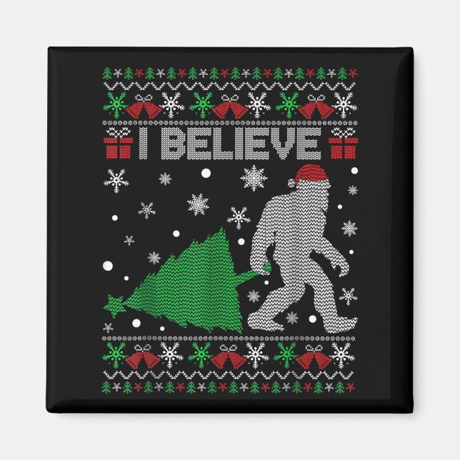 I Believe Big Foot Sasquatch Christmas  Magnet (Front)