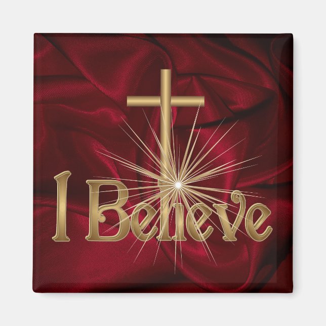 I Believe Christian Cross Magnet (Front)