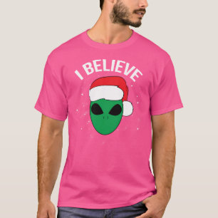 I Believe Christmas Santa Alien T-Shirt