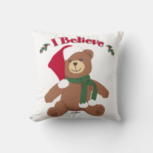I Believe! Christmas Teddy Bear Cushion