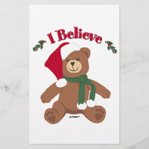 I Believe! Christmas Teddy Bear Stationery