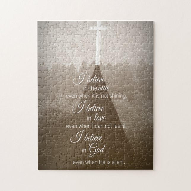 I Believe Cross Jigsaw Puzzle (Vertical)