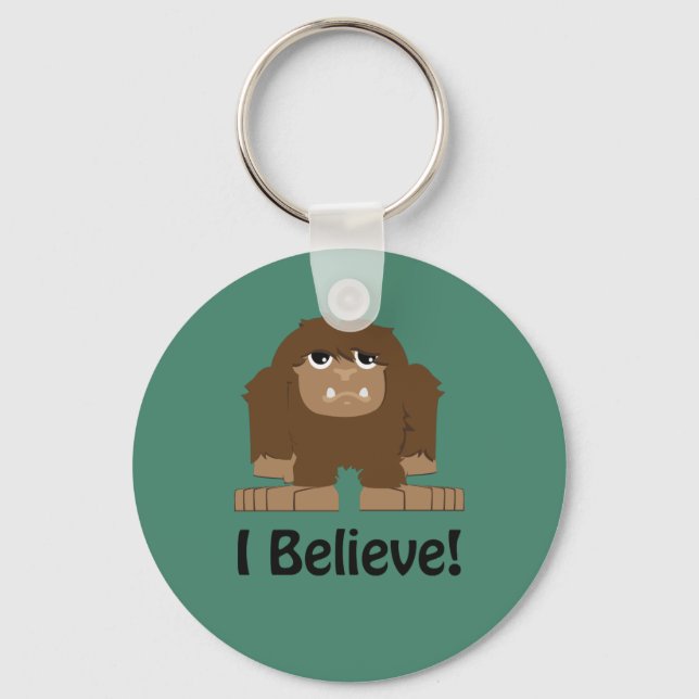 I Believe! Cute bigfoot Key Ring (Front)