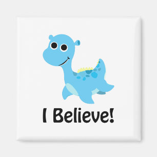 I Believe! Cute Blue Nessie Magnet