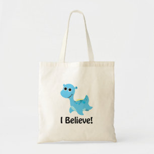 I Believe! Cute Blue Nessie Tote Bag