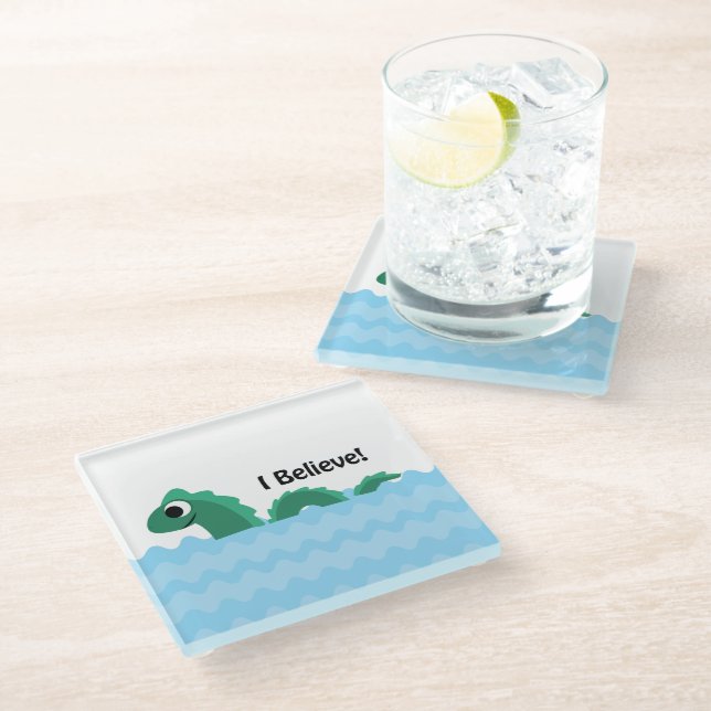 I Believe! Cute Champ Glass Coaster (Angled)