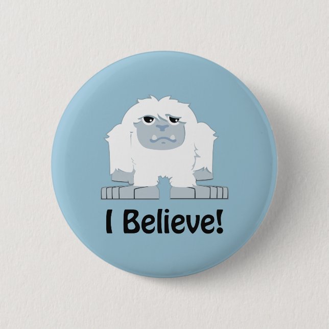 I Believe! Cute Yeti 6 Cm Round Badge (Front)