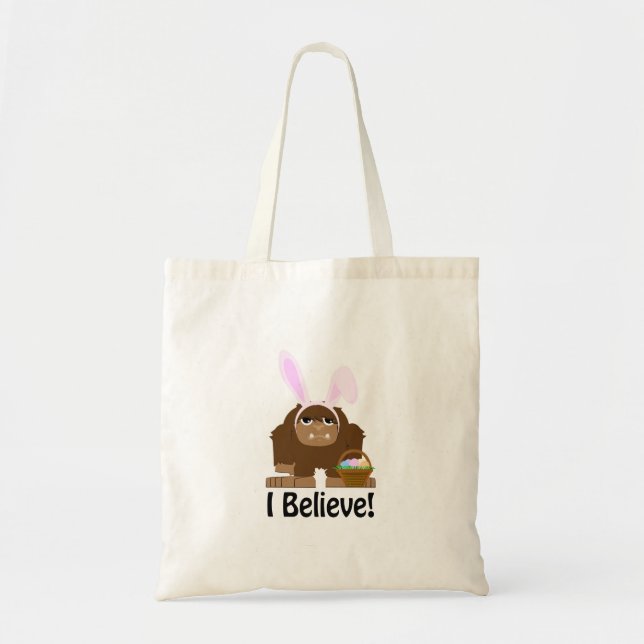 I Believe! Easter Bigfoot Tote Bag (Front)