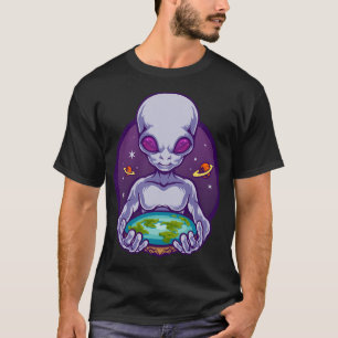 I Believe Flat Land Alien Invasion Ufo Ufo T-Shirt