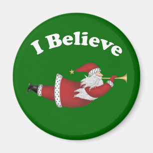 I Believe Flying Santa Magnet