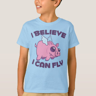 I Believe I Can Fly Cute Kawaii Piggy T-Shirt