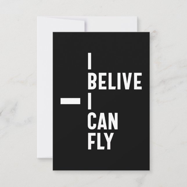 I Believe I Can Fly Inspirational Entrepreneur Gif RSVP Card (Front)