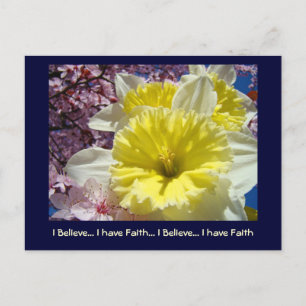 I Believe I have Faith postcards Yellow Daffodils