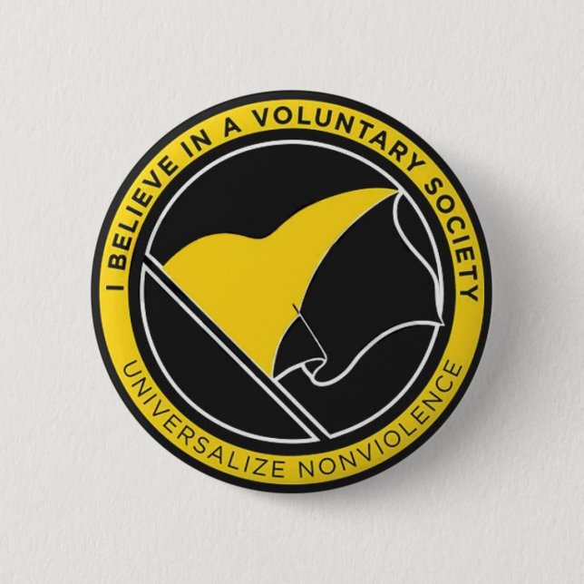 I Believe in a Voluntary Society Round Button (Front)