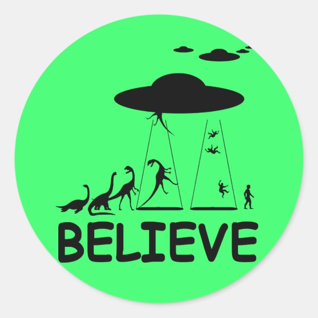 I believe in aliens classic round sticker (Front)