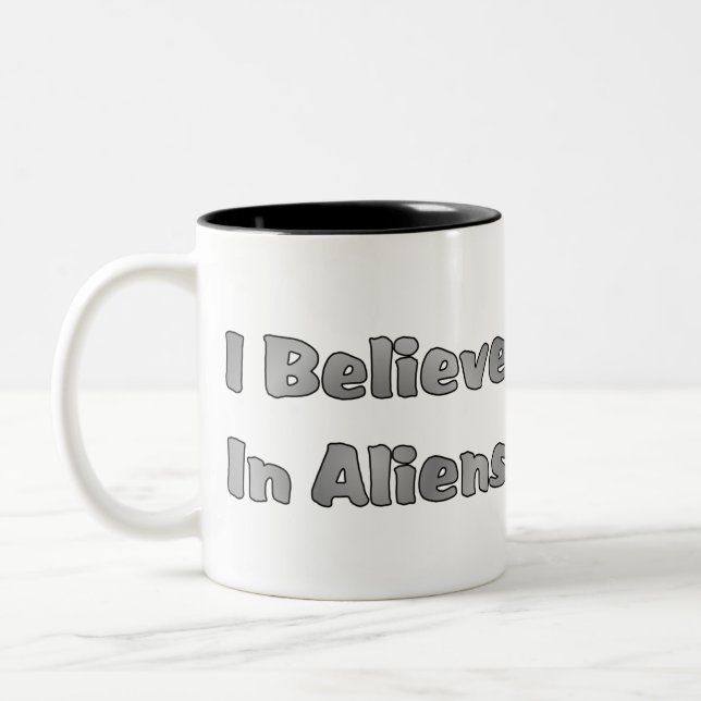 I Believe In Aliens Two-Tone Coffee Mug (Left)