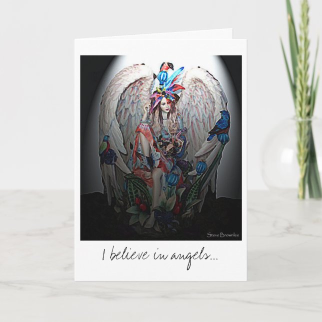 I Believe in Angels Greeting Card (Front)