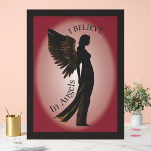 I believe in Angels Hanging wall art Acrylic Sign