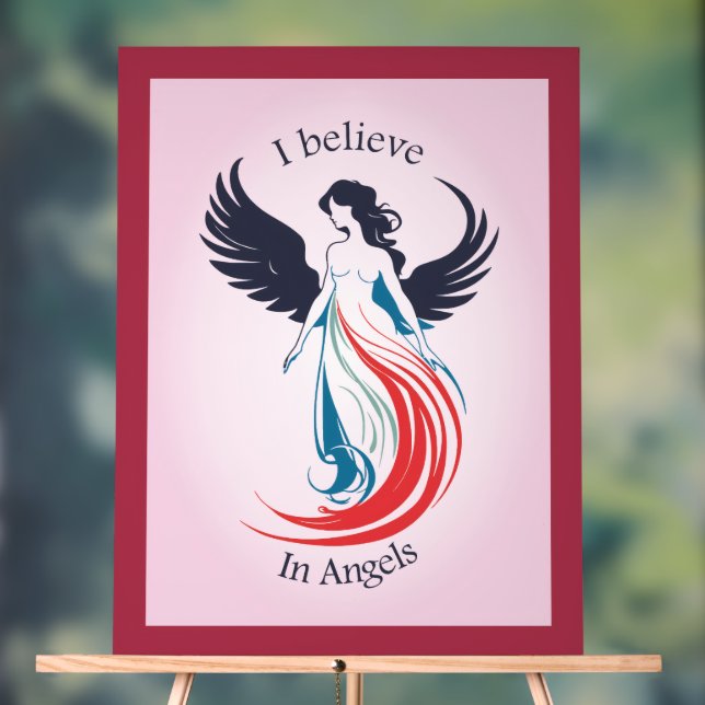 I believe in Angels hanging wall art Acrylic Sign (Neutral)