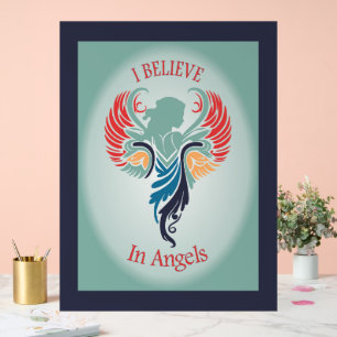 I believe in Angels Hanging wall art Acrylic sign