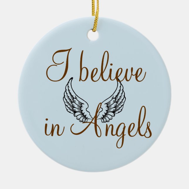 I Believe in Angels Memorial Ceramic Tree Decoration (Front)
