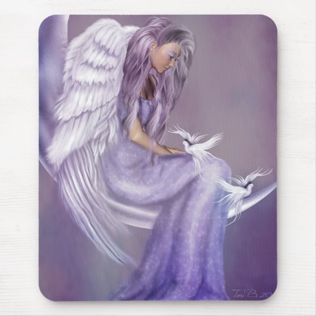 I Believe In Angels Mouse Mat (Front)