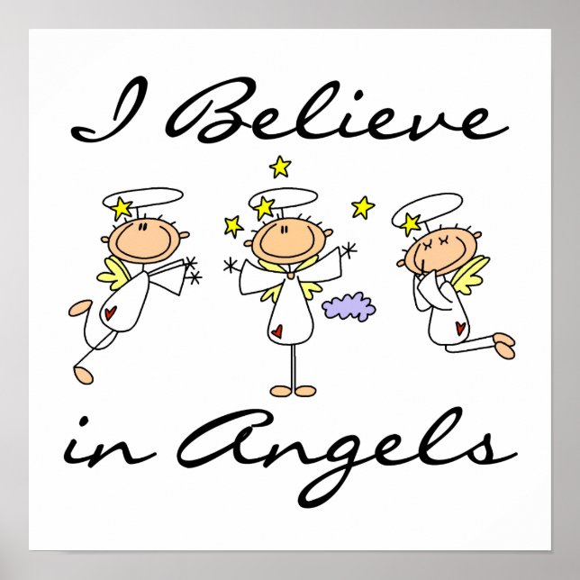 I Believe in Angels T-shirts and Gifts Poster (Front)
