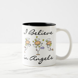 I Believe in Angels T-shirts and Gifts Two-Tone Coffee Mug