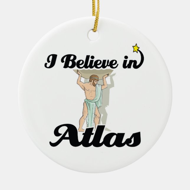 i believe in Atlas Ceramic Tree Decoration (Front)