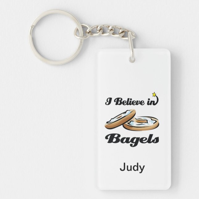 i believe in bagels key ring (Front)