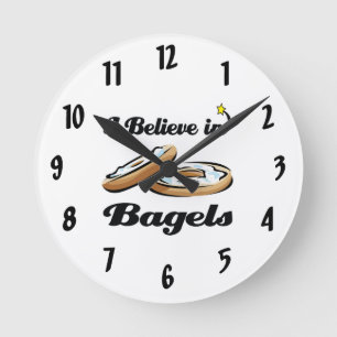 i believe in bagels round clock