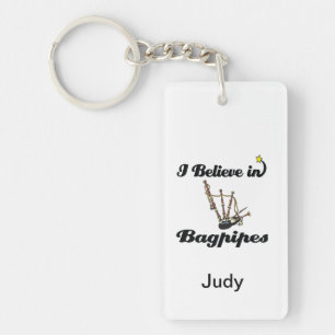 i believe in bagpipes key ring